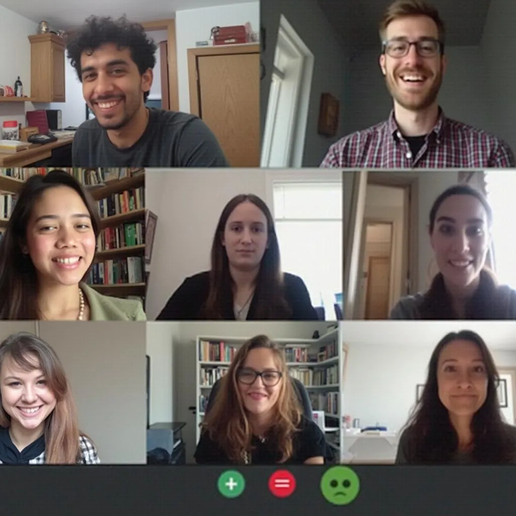 Estudiantes colaborando en una clase de español online